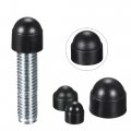 Uxcell Plastic Dome Bolt Nut Protection Cap Covers M10 17mm Hex Screw Cover Black 50pcs