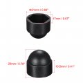 Uxcell Plastic Dome Bolt Nut Protection Cap Covers M10 17mm Hex Screw Cover Black 50pcs