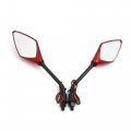 Uxcell 10mm Red Shell Led Turn Signal Indicator Rearview Mirrors Pair For Motorcycle