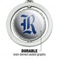 Graphics More Rice University Owls Logo Keychain Spinning Round Chrome Plated Metal