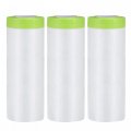 Pre-taped Masking Film 3 6ft X 82ft Plastic Drop Cloth With Medium-tack Painters Tape For Painting Protection Cyan 3pcs 