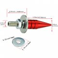 Abfer Spike License Plate Fasteners Bolt Car 4pcs Anti Theft Screws Frame Kit Fit For Most Vehicle Motorcycles Trucks Red