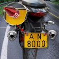 Abfer Spike License Plate Fasteners Bolt Car 4pcs Anti Theft Screws Frame Kit Fit For Most Vehicle Motorcycles Trucks Red