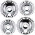 Wb31t10010 Wb31t10011 Chrome Range Drip Pans Compatible For Ge Hotpoint Ken-more Electric With Locking Slot Includes 2 6-inch 