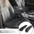 X Autohaux Pair Car Front Seat Armrest Cover Microfiber Leather Black With Line For Toyota Sienna 2005-2010