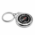 Ipick Image For Cadillac V Logo Real Black Carbon Fiber Chrome Roundel Metal Case Key Chain Keychain Official Licensed