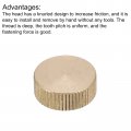 Uxcell Knurled Thumb Nuts 2pcs M6 X D20mm H7mm Brass Nut Flat Head Blind Hole Lock Adjusting For 3d Printer Parts