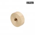 Uxcell Knurled Thumb Nuts 2pcs M6 X D20mm H7mm Brass Nut Flat Head Blind Hole Lock Adjusting For 3d Printer Parts