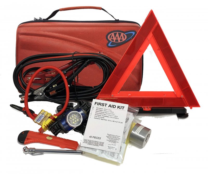 Lifeline Aaa Executive Road Kit 67 Piece Emergency Car Jumper Cables Headlamp Warning Triangle And First Aid