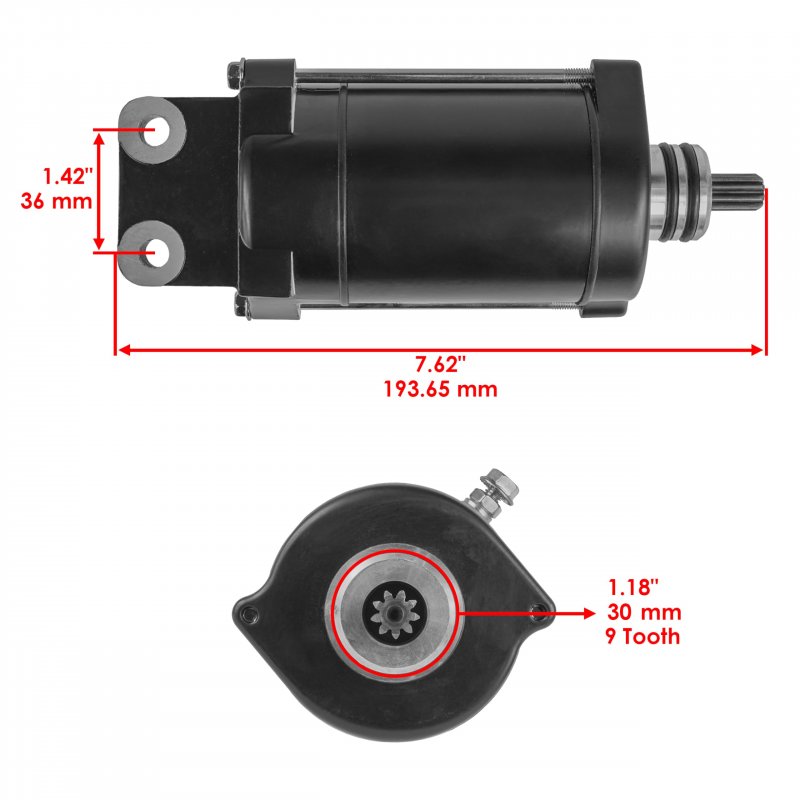 Caltric Starter For Tiger Shark 640 770 900 Ts640 Ts770 Ts770l Ts770r Ts900l 639cc 768cc 900cc Tigershark 1998-1999 Jetski