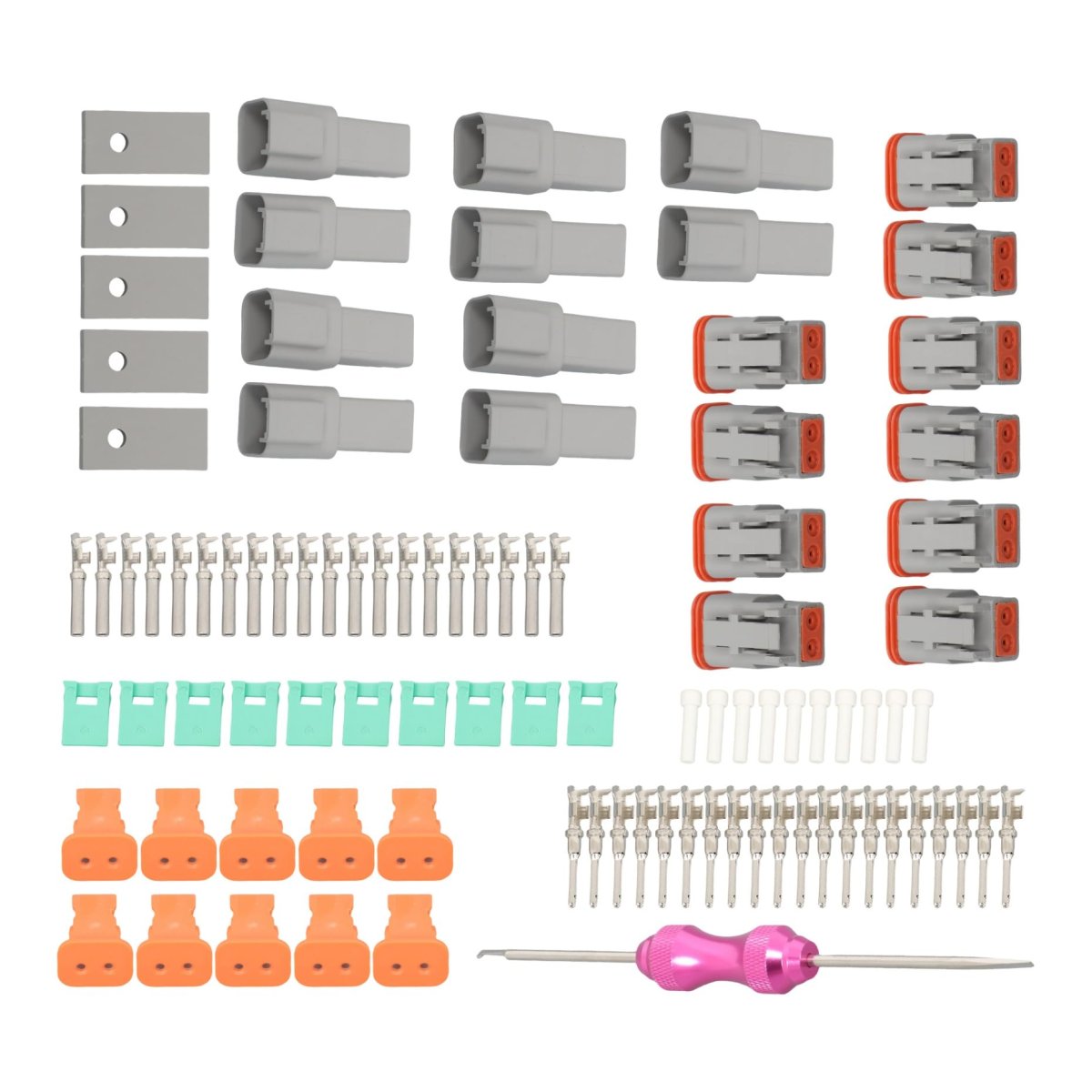 10 Sets Dt 2 Pin Connector Kit With Tool 16 Gauge Stamped Terminals Fits 14 To 18 Awg Cables Ip67 Waterproof Electrical For