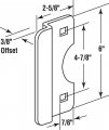 Prime-line U 9509 6 In Gray Painted Steel Latch Shield With 5 16 Offset And A Radius Cutaway To Fit 2-3 8 Backsets Single Pack