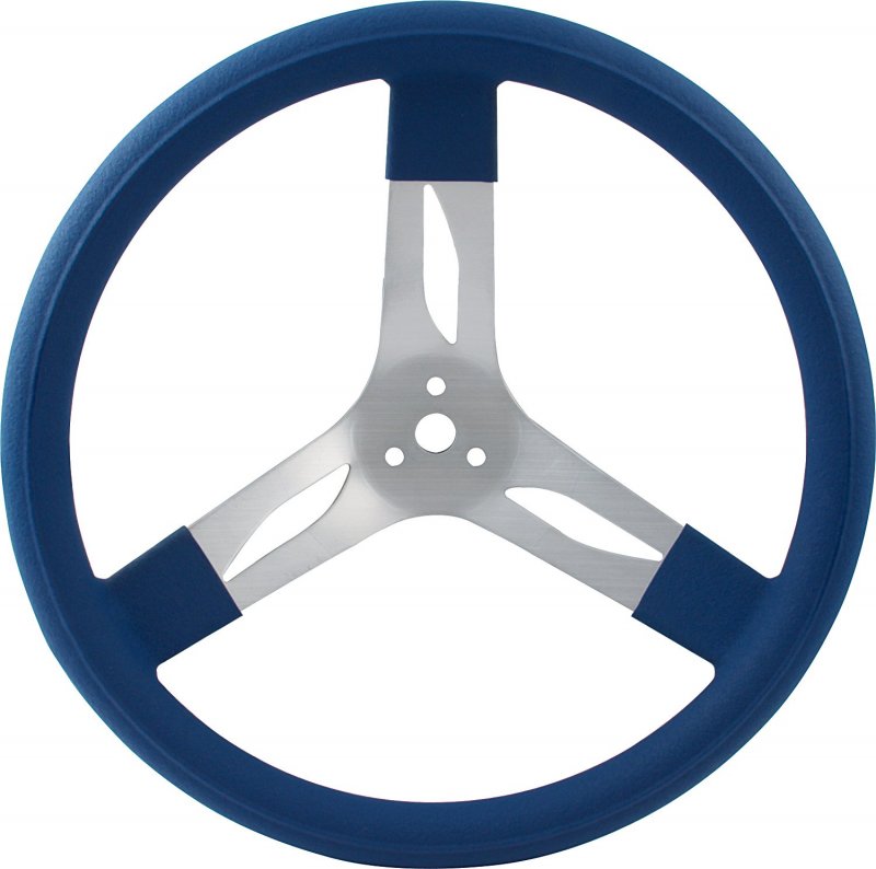 Quickcar Racing Products 68-0022 Mount Steering Wheel With Blue Rubber Grip