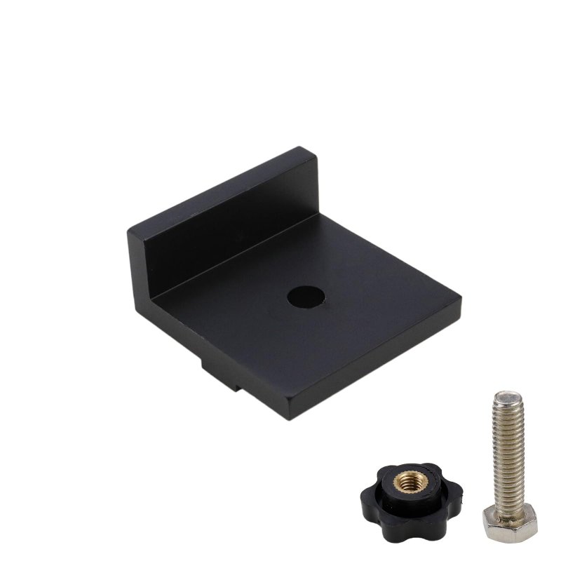 Tsnamay 4pcs Black Short Stop With Knobs T Track Block For T-track Woodworking Sanding And Routing