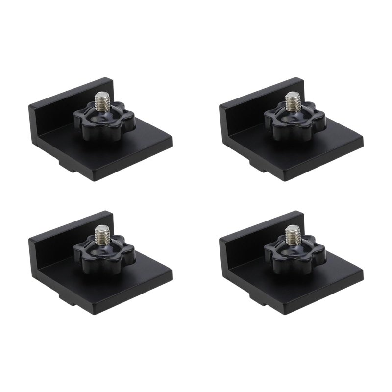 Tsnamay 4pcs Black Short Stop With Knobs T Track Block For T-track Woodworking Sanding And Routing