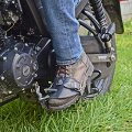 Hide Drink Motorcycle Boot Leather Protector Shifter Biker Gear Shoe Cover Guard Handmade Charcoal Black
