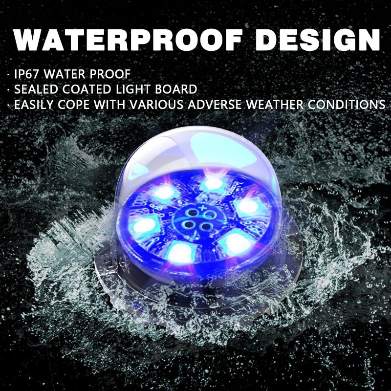 Wineco Red Blue 8pcs Led Hideaway Strobe Police Lights Kit 20 Flashing Patterns W Control Panel For Headlights Taillights