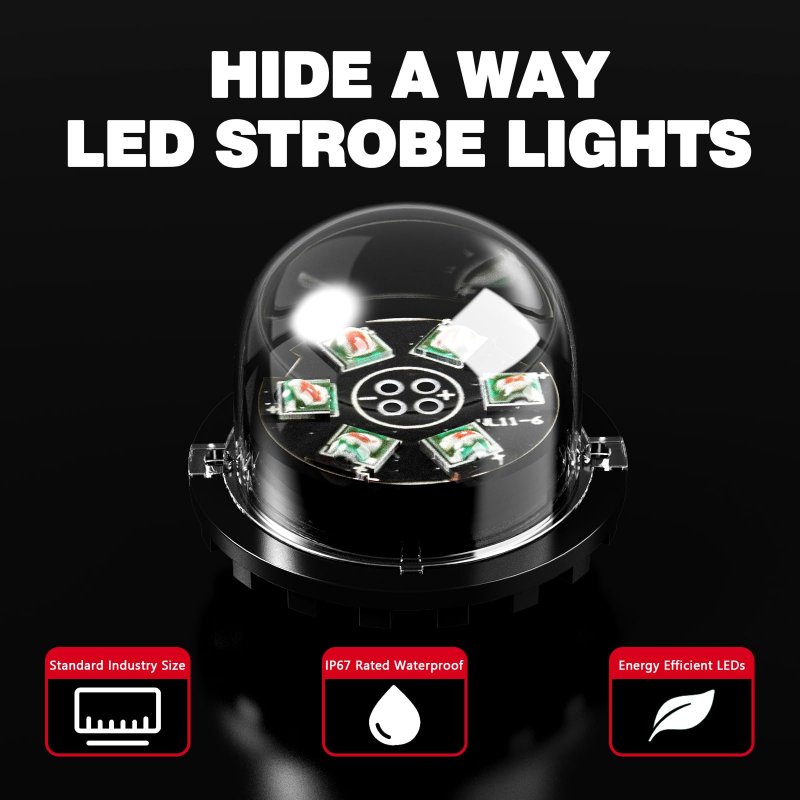 Wineco Red Blue 8pcs Led Hideaway Strobe Police Lights Kit 20 Flashing Patterns W Control Panel For Headlights Taillights