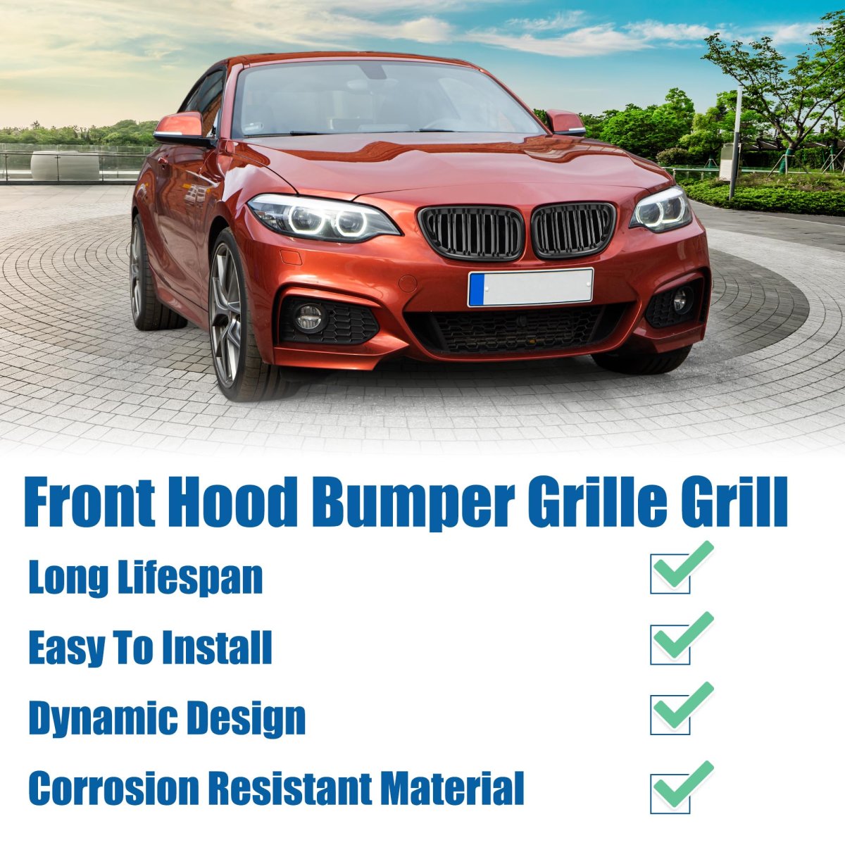 Front Hood Bumper Grille For Bmw 228i Xdrive 230i F22 No 51137295524 51137295523 Kidney Grill Double Slat Black Pair