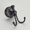 Leyden Black Brass Antique Bathroom Accessories Double Robe Hook Coat Hanger Towel Clothes Oil Rubbed Bronze