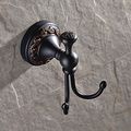 Leyden Black Brass Antique Bathroom Accessories Double Robe Hook Coat Hanger Towel Clothes Oil Rubbed Bronze