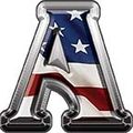 Reflective American Flag Letter A 