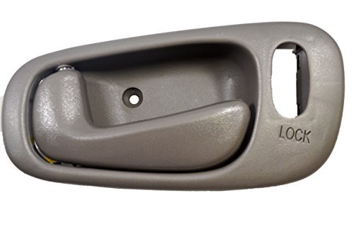 Pt Auto Warehouse To-2542g-lh Inside Interior Inner Door Handle Gray With Power Lock Hole Driver Side