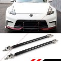 Universal Carbon Fiber Look Adjustable Front Bumper Lip Splitter Strut Rod Tie Support Bar