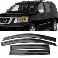 Window Visor For 2004-2016 Nissan Armada Acrylic Unpainted Black Sun Rain Shade Guard Wind Vent Air Deflector By Ikon