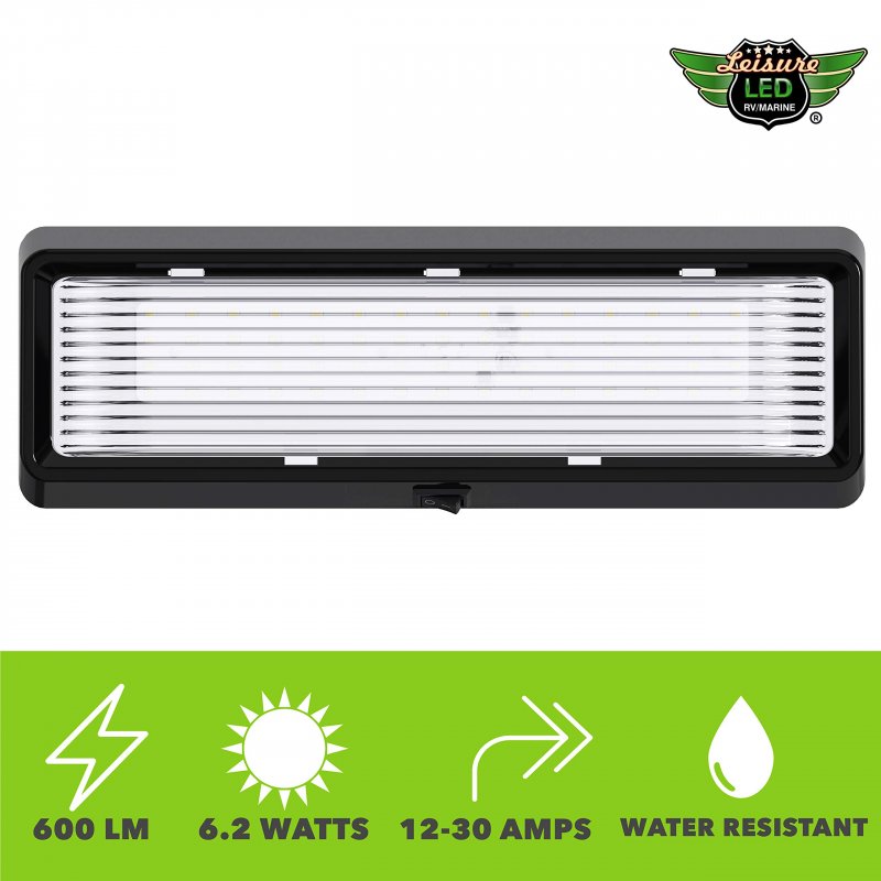 Leisure Led Rv Exterior Porch Utility Light With Switch Xl 12v 650 Lumen Lighting Fixture Replacement For Rvs Trailers Campers