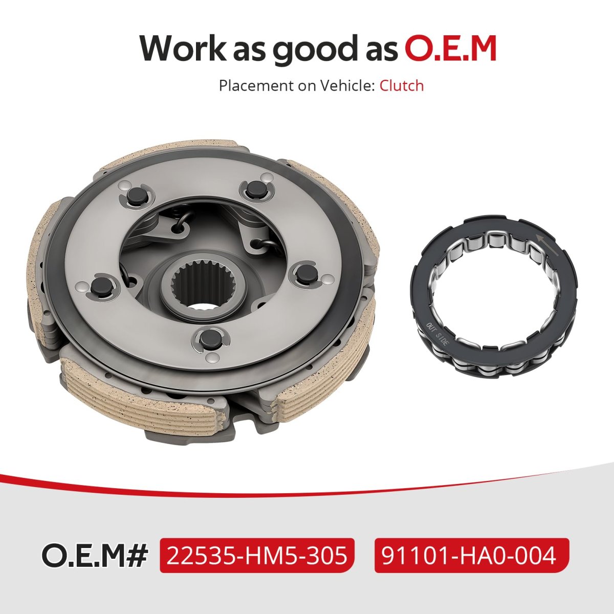 Wet Clutch Centrifugal Carrier With Bearing For Honda Fourtrax 300 2x4 4x4 Trx300 Trx300fw 1988-2000 O E M 22535-hm5-305