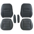 5 Piece Black Microfiber Leather Front Seat Cover Set For Land Rover Lr3 Discovery 3 2005 To 2009 Driver Passenger Bottom 
