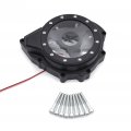 Smt- Red Led Glass See Through Engine Cover Compatible With Suzuk Gsx1300r Hayabusa 1999-2020 Black