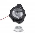 Smt- Red Led Glass See Through Engine Cover Compatible With Suzuk Gsx1300r Hayabusa 1999-2020 Black