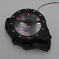 Smt- Red Led Glass See Through Engine Cover Compatible With Suzuk Gsx1300r Hayabusa 1999-2020 Black