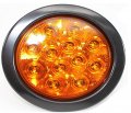 12 Sparkling 4 Amber Round Turn Tail Parking Signal Led Light For Truck Trailer Rv W Plug Grommet 