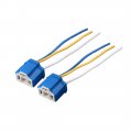 Uxcell 2 Pcs H4 Ceramic Headlight Extension Connector Lamp Bulb Socket