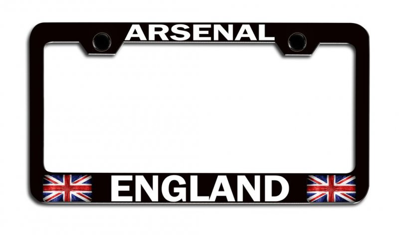 Arsenal England British License Plate Frame Alloy Steel Tag Holder For Usa And Canadian Suvs Autos Trucks 12 5 X 6 In