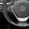 Mewant Matte Carbon Fiber And Suede Steering Wheel Cover For Bmw 2 Series F22 F23 F45 F46 2014-2019 3 F30 F31 F34 F35 2012-2019