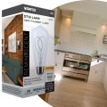 Satco S11527 Led Bulb 6w 40w Eq St19 Vintage Style Loop Flex Gray Filament 2700k Warm White E26 Medium Base Dimmable Clear