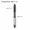 Uxcell M6 X 1 0 Spiral Point Threading Tap H2 Tolerance High Speed Steel Ticn Coated Round Shank With Square End Metric Screw