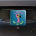 Flamingo All The Way Funny Humor Tow Trailer Hitch Cover Plug Insert