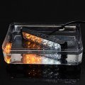 Astradepot 4pcs Ultra Slim 12-led Strobe Light Bar Ip68 4x 2x White Amber 4-led Flashing Lamps With Control Box Kit Car Truck