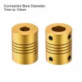Uxcell 2pcs 7mm To 10mm Aluminum Alloy Shaft Coupling L24 5xd19 5 Flexible Coupler For Encoders And Motors Golden
