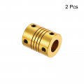 Uxcell 2pcs 7mm To 10mm Aluminum Alloy Shaft Coupling L24 5xd19 5 Flexible Coupler For Encoders And Motors Golden