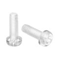 50pcs M4x12mm Nylon Phillips Cross Pan Head Machine Screws Clear Plastic Threaded Bolts For Electronics And Marine Applications