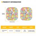 Scrawlgod Smiling Rabbit Cute Windshield Sunshades 2 Pieces Set Decorative Auto Window Easter Theme Sun Visor Protector For