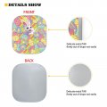 Scrawlgod Smiling Rabbit Cute Windshield Sunshades 2 Pieces Set Decorative Auto Window Easter Theme Sun Visor Protector For
