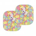Scrawlgod Smiling Rabbit Cute Windshield Sunshades 2 Pieces Set Decorative Auto Window Easter Theme Sun Visor Protector For