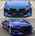 Akasaka 5 Pieces Design Painted Still Night Pearl Blue Front Bumper Splitter Glossy Black Lip Spoiler Kit Compatible With
